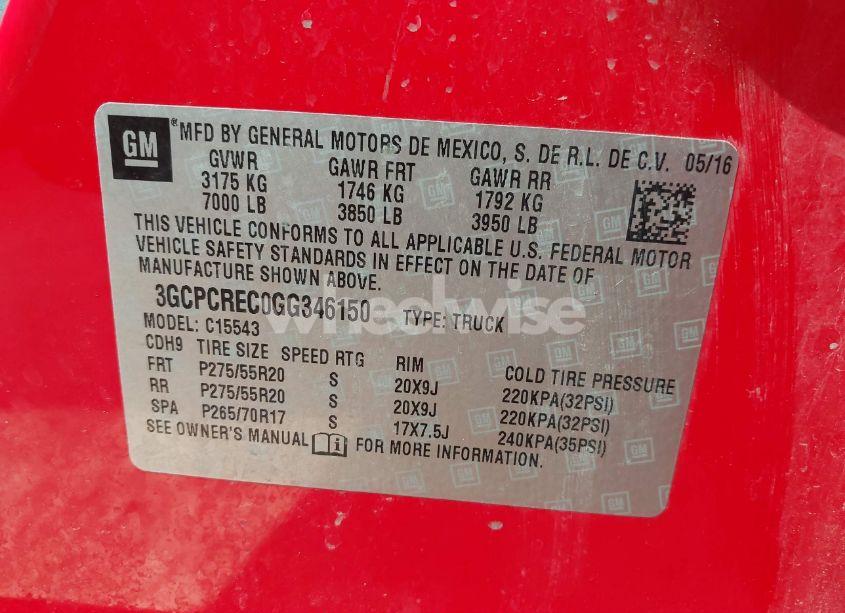 Photo 9 of 2016 Chevrolet Silverado 1500 1LT (VIN 3GCPCREC0GG346150)
