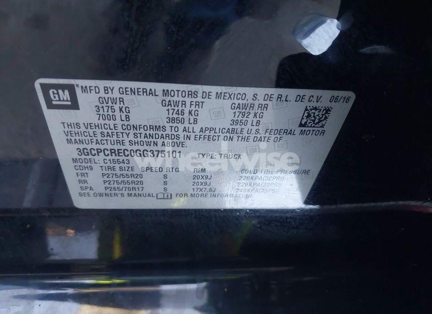 Photo 9 of 2016 Chevrolet Silverado 1500 1LT (VIN 3GCPCREC0GG375101)