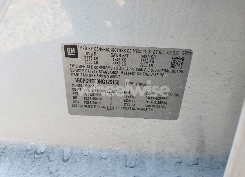 Photo 9 of 2017 Chevrolet Silverado 1500 1LT (VIN 3GCPCREC0HG125150)