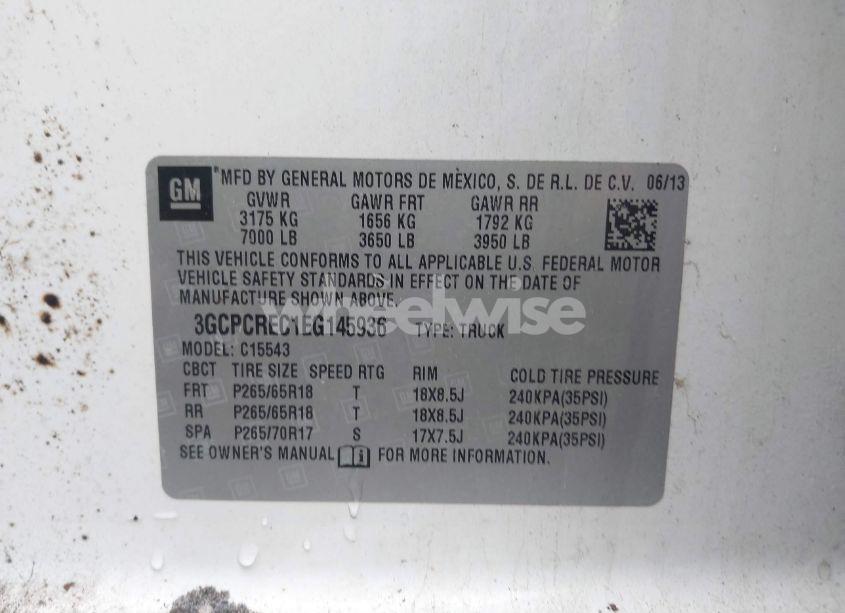 Photo 9 of 2014 Chevrolet Silverado 1500 1LT (VIN 3GCPCREC1EG145936)