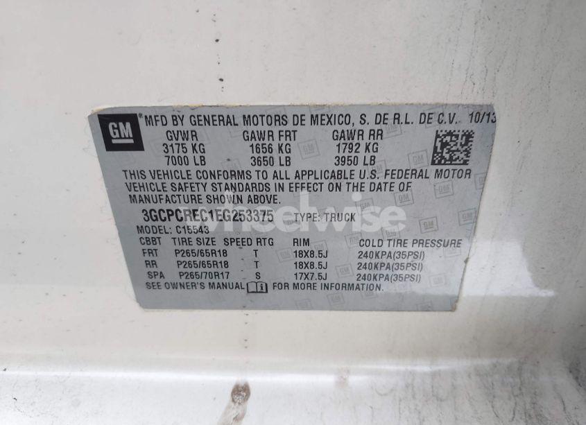 Photo 9 of 2014 Chevrolet Silverado 1500 1LT (VIN 3GCPCREC1EG253375)