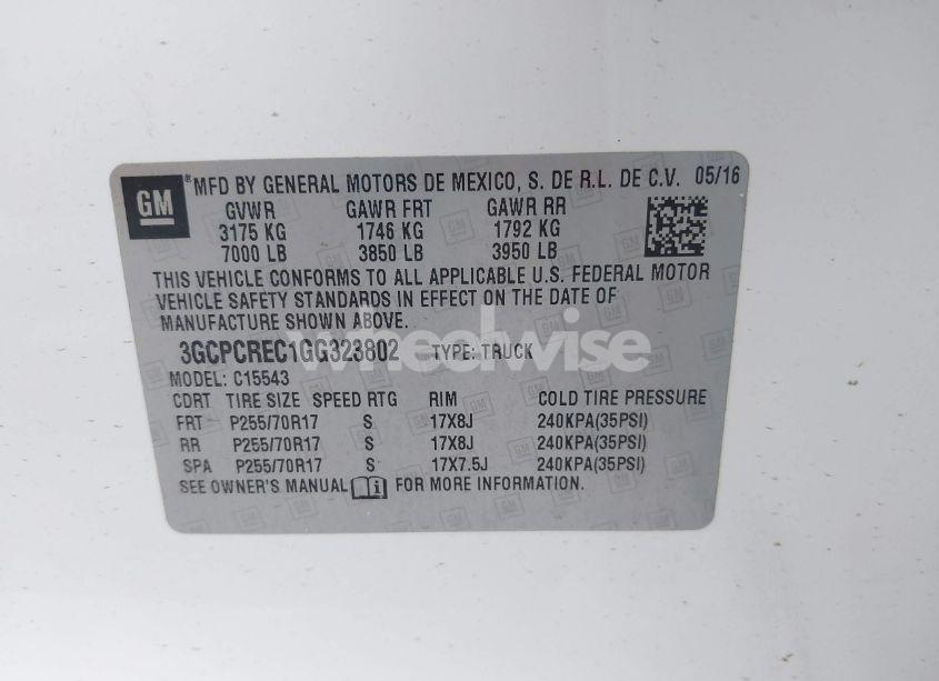 Photo 9 of 2016 Chevrolet Silverado 1500 1LT (VIN 3GCPCREC1GG323802)