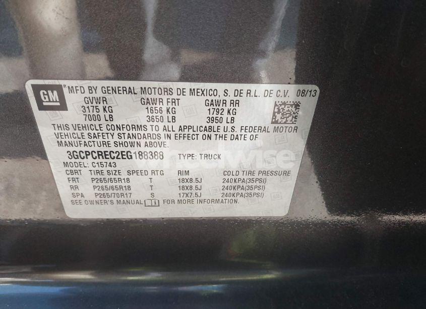 Photo 9 of 2014 Chevrolet Silverado 1500 1LT (VIN 3GCPCREC2EG188388)