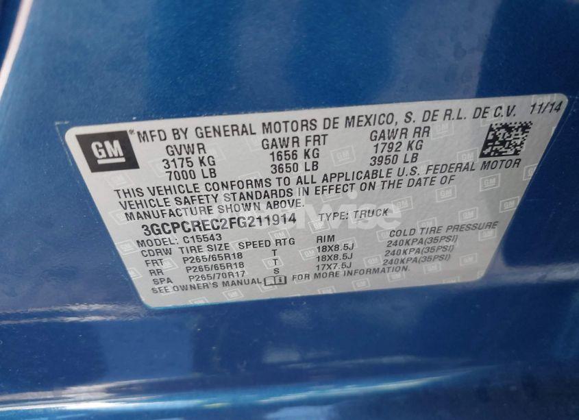 Photo 9 of 2015 Chevrolet Silverado 1500 1LT (VIN 3GCPCREC2FG211914)