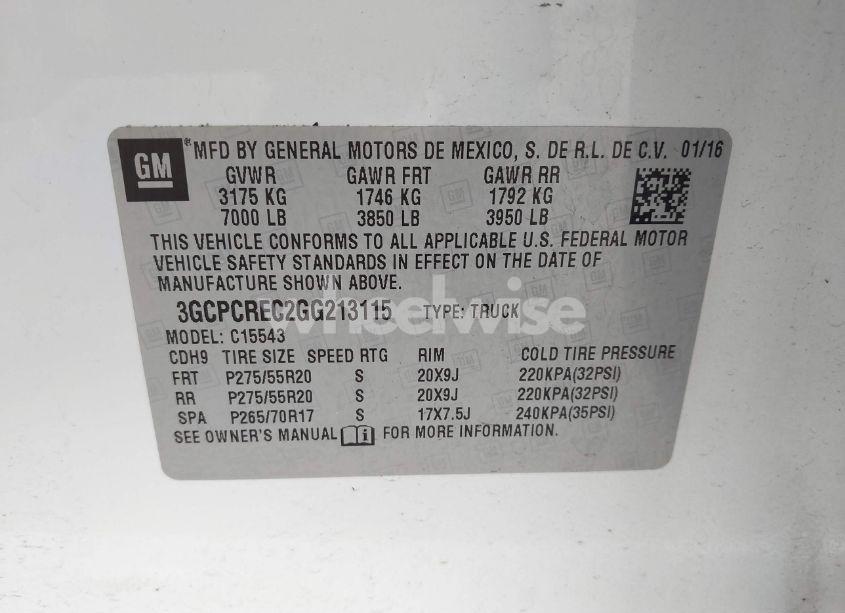 Photo 9 of 2016 Chevrolet Silverado 1500 1LT (VIN 3GCPCREC2GG213115)