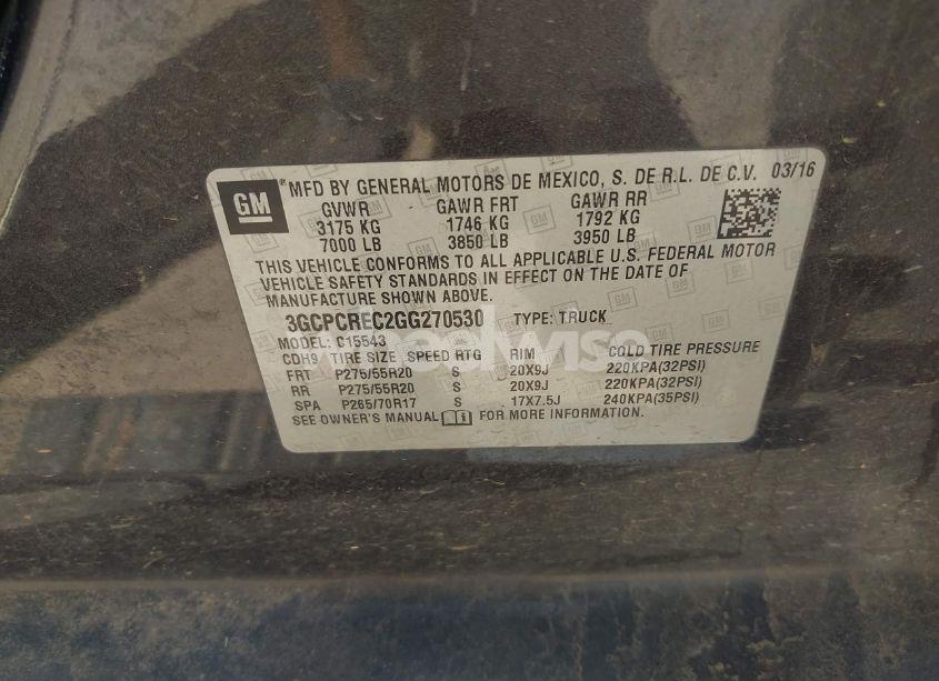 Photo 9 of 2016 Chevrolet Silverado 1500 1LT (VIN 3GCPCREC2GG270530)