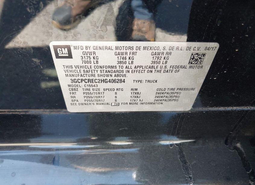 Photo 9 of 2017 Chevrolet Silverado 1500 1LT (VIN 3GCPCREC2HG406284)