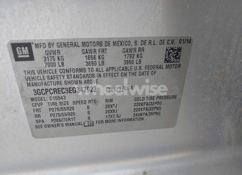 Photo 9 of 2014 Chevrolet Silverado 1500 1LT (VIN 3GCPCREC3EG347922)