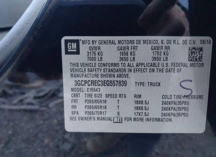 Photo 9 of 2014 Chevrolet Silverado 1500 1LT (VIN 3GCPCREC3EG557839)