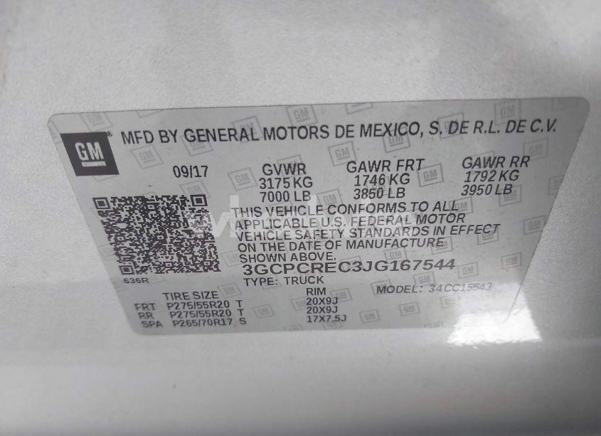 Photo 9 of 2018 Chevrolet Silverado 1500 1LT (VIN 3GCPCREC3JG167544)