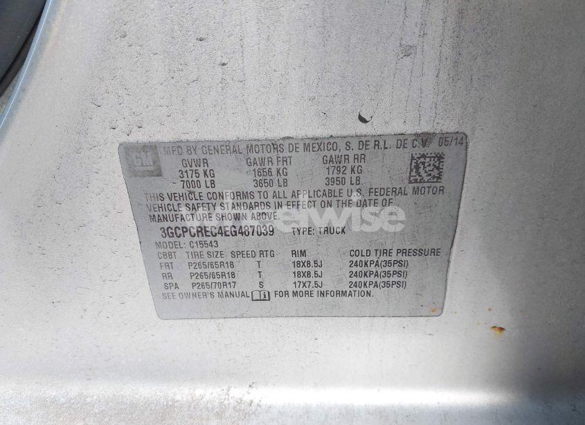 Photo 9 of 2014 Chevrolet Silverado 1500 2LT (VIN 3GCPCREC4EG487039)