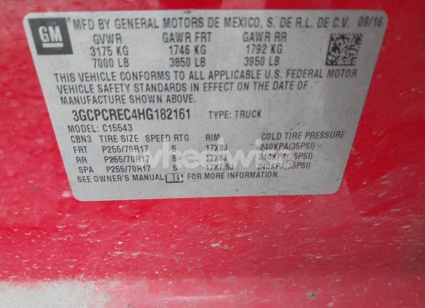 Photo 9 of 2017 Chevrolet Silverado 1500 1LT (VIN 3GCPCREC4HG182161)