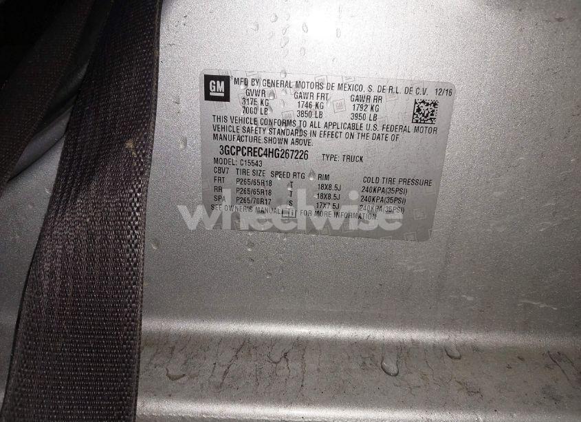 Photo 9 of 2017 Chevrolet Silverado 1500 1LT (VIN 3GCPCREC4HG267226)