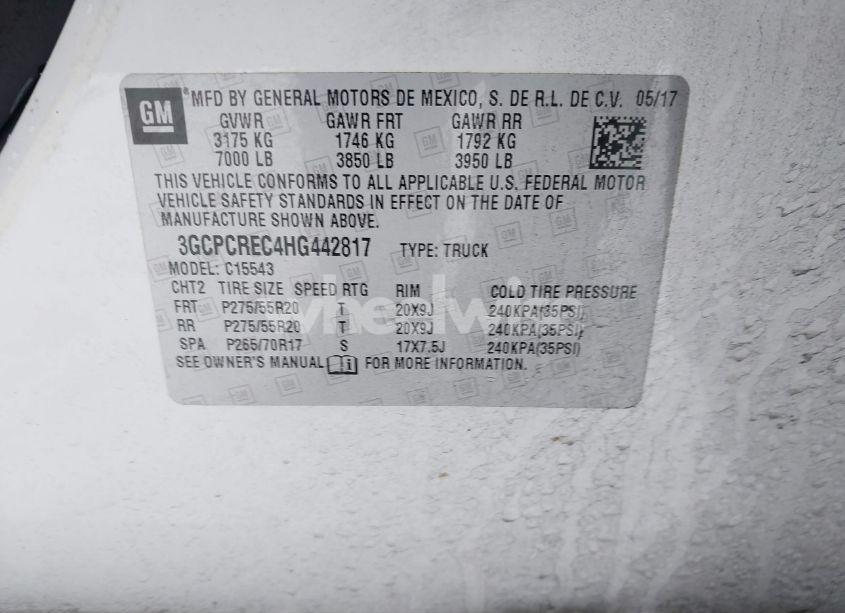 Photo 9 of 2017 Chevrolet Silverado 1500 1LT (VIN 3GCPCREC4HG442817)