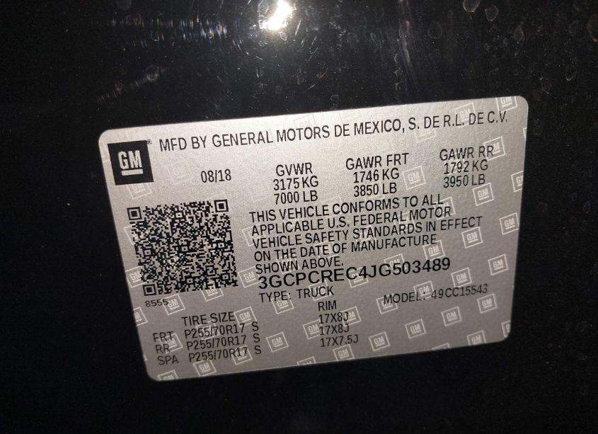 Photo 9 of 2018 Chevrolet Silverado 1500 1LT (VIN 3GCPCREC4JG503489)