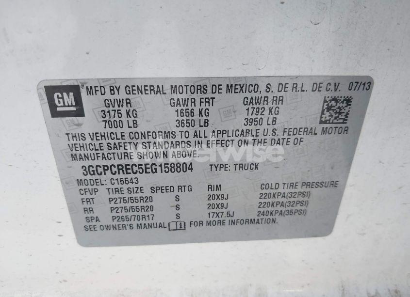 Photo 9 of 2014 Chevrolet Silverado 1500 1LT (VIN 3GCPCREC5EG158804)