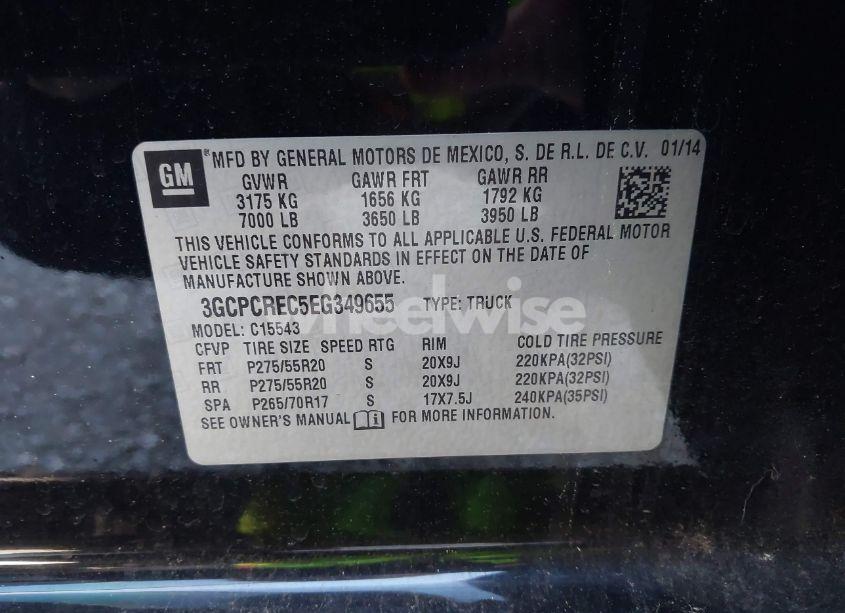 Photo 9 of 2014 Chevrolet Silverado 1500 1LT (VIN 3GCPCREC5EG349655)