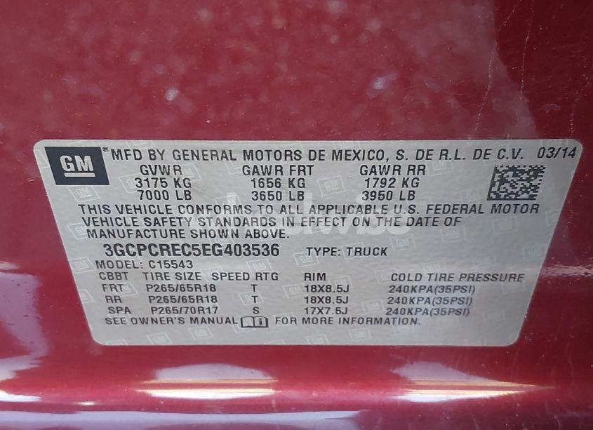 Photo 9 of 2014 Chevrolet Silverado 1500 1LT (VIN 3GCPCREC5EG403536)