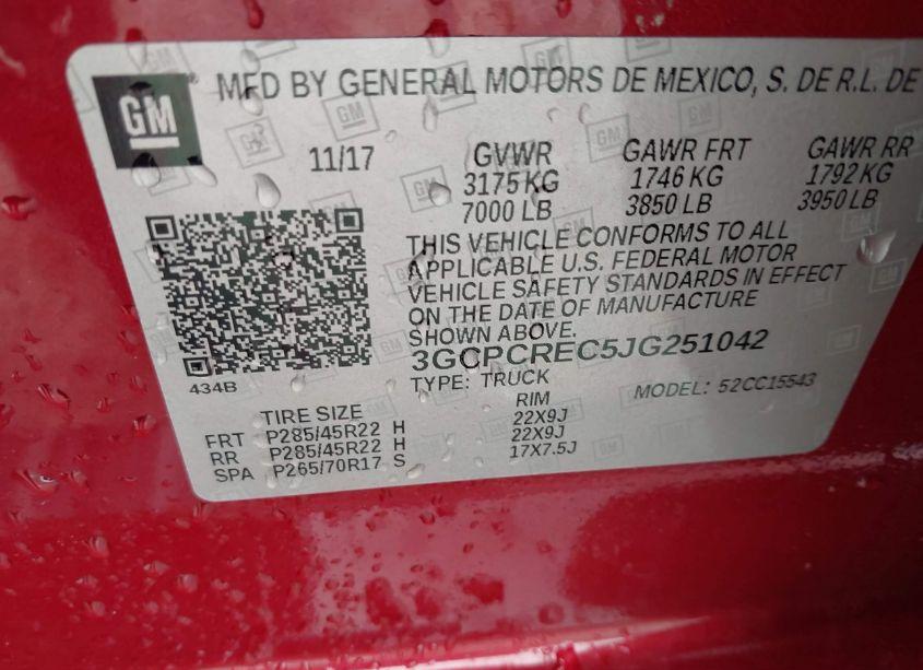 Photo 9 of 2018 Chevrolet Silverado 1500 1LT (VIN 3GCPCREC5JG251042)