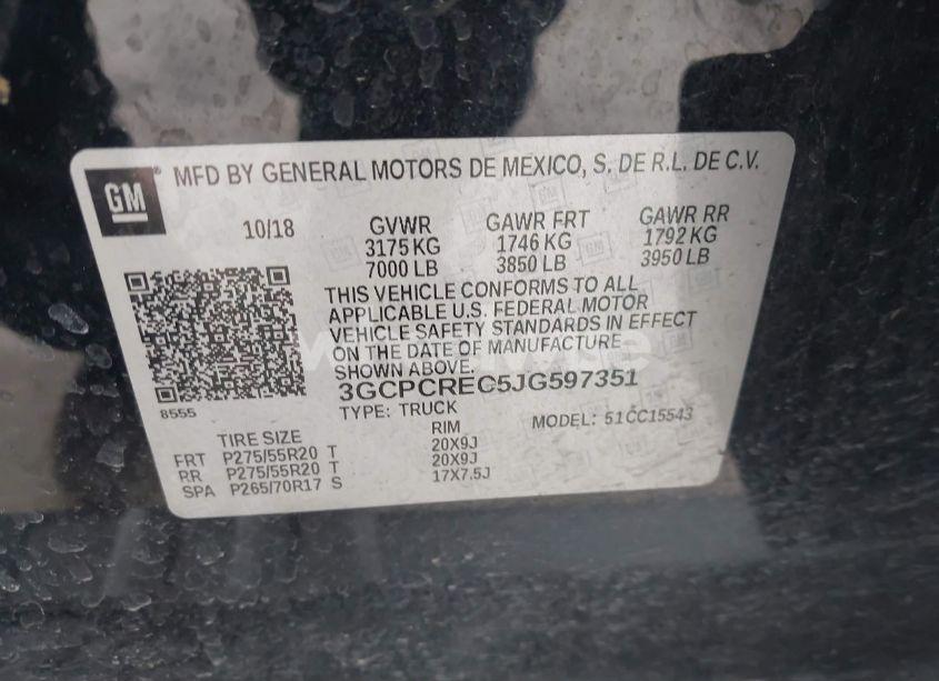 Photo 9 of 2018 Chevrolet Silverado 1500 1LT (VIN 3GCPCREC5JG597351)