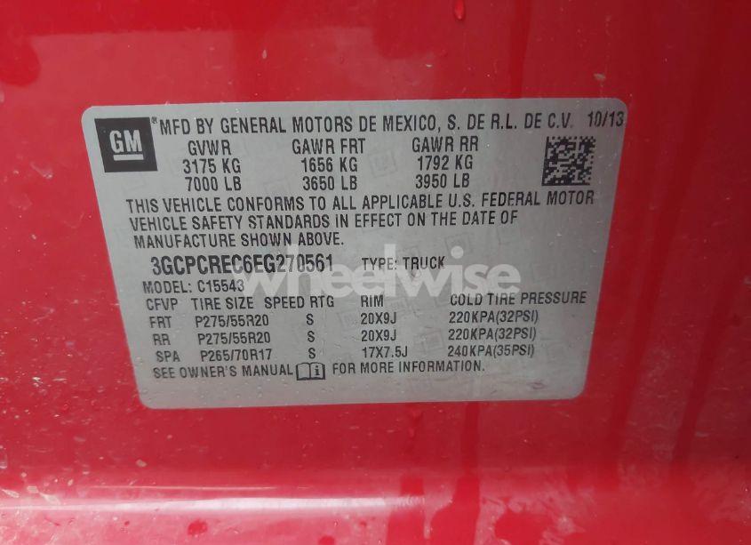 Photo 9 of 2014 Chevrolet Silverado 1500 1LT (VIN 3GCPCREC6EG270561)