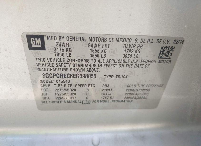 Photo 9 of 2014 Chevrolet Silverado C1500 LT (VIN 3GCPCREC6EG398055)