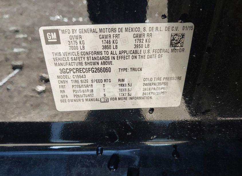 Photo 9 of 2015 Chevrolet Silverado 1500 1LT (VIN 3GCPCREC6FG266060)