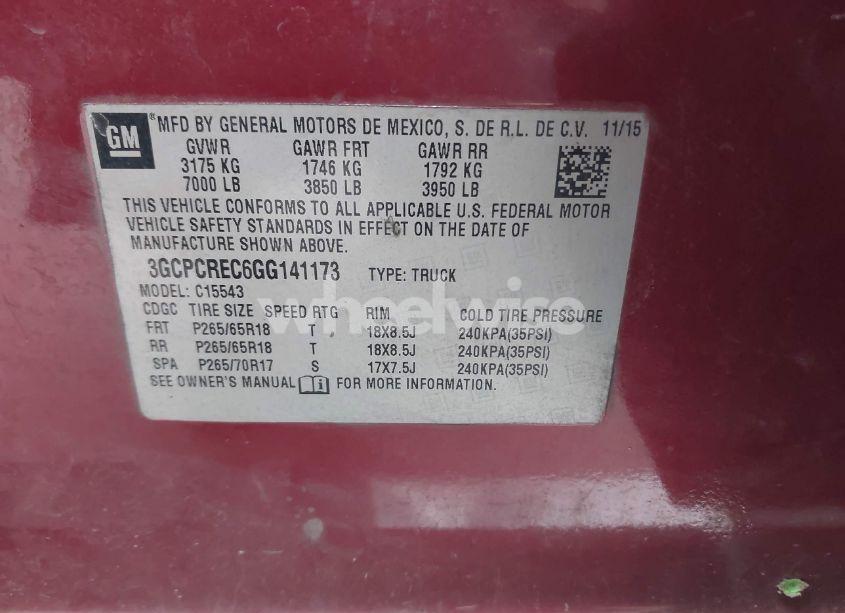 Photo 9 of 2016 Chevrolet Silverado 1500 1LT (VIN 3GCPCREC6GG141173)