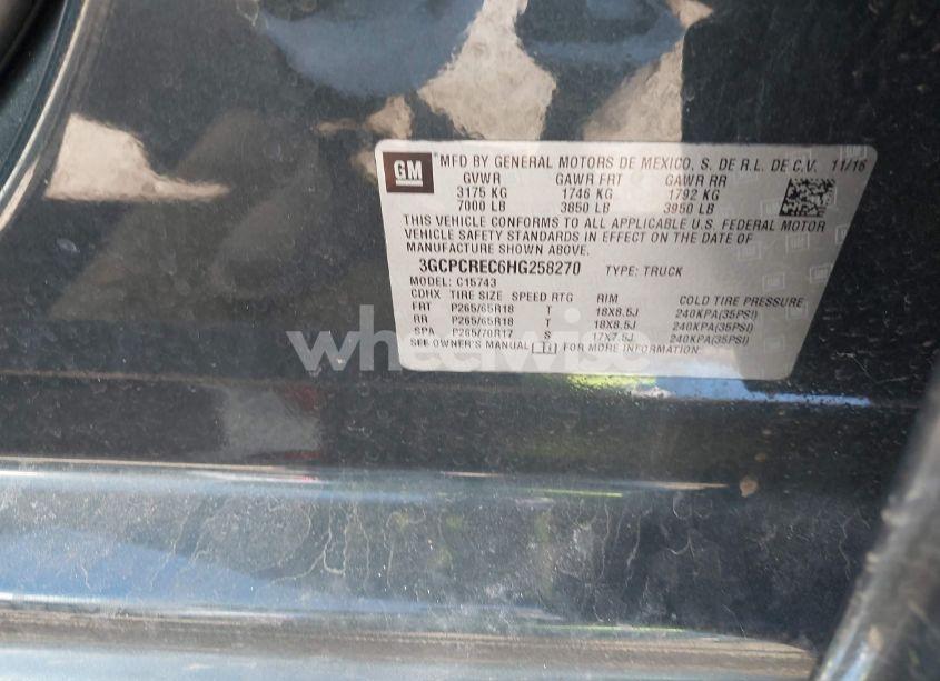 Photo 9 of 2017 Chevrolet Silverado 1500 1LT (VIN 3GCPCREC6HG258270)