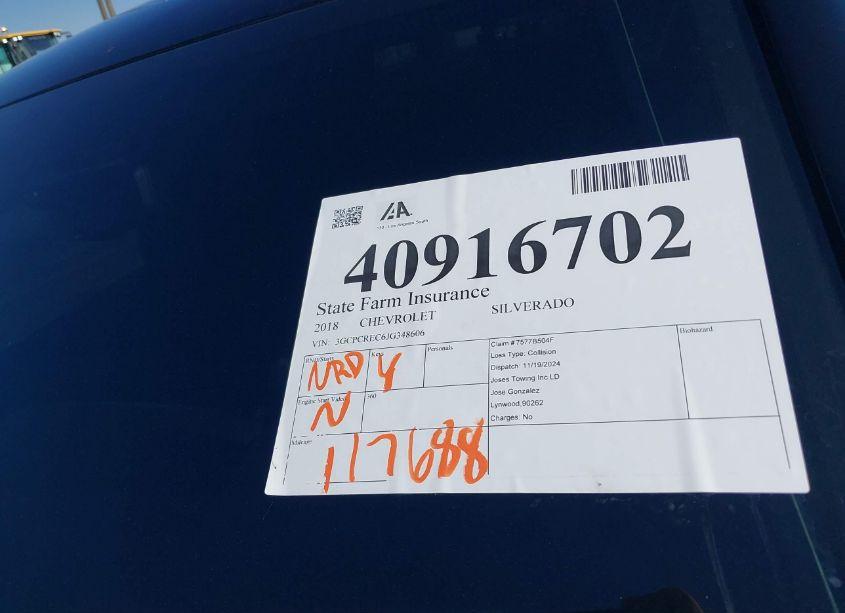 Photo 18 of 2018 Chevrolet Silverado 1500 1LT (VIN 3GCPCREC6JG348606)