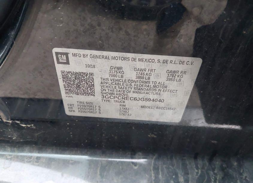 Photo 9 of 2018 Chevrolet Silverado 1500 1LT (VIN 3GCPCREC6JG594040)