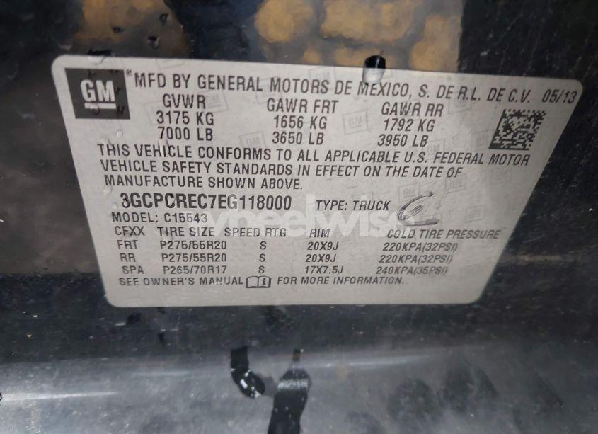 Photo 9 of 2014 Chevrolet Silverado 1500 1LT (VIN 3GCPCREC7EG118000)