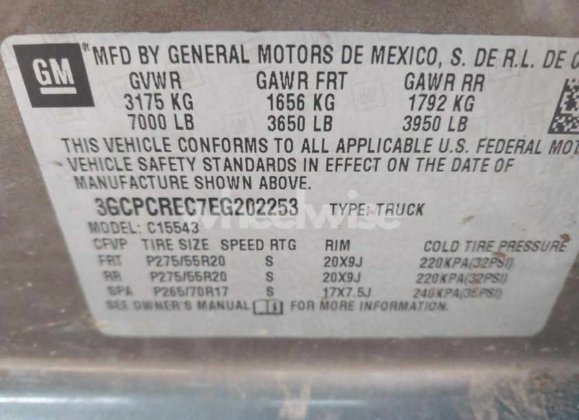 Photo 9 of 2014 Chevrolet Silverado 1500 1LT (VIN 3GCPCREC7EG202253)