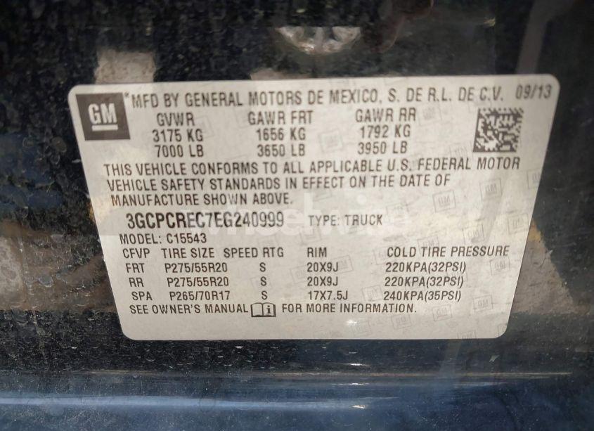 Photo 9 of 2014 Chevrolet Silverado 1500 1LT (VIN 3GCPCREC7EG240999)