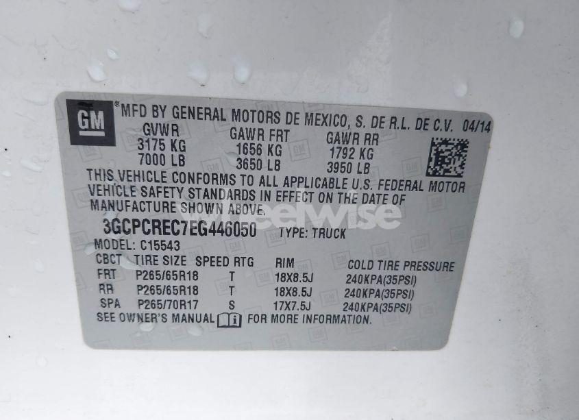 Photo 9 of 2014 Chevrolet Silverado 1500 1LT (VIN 3GCPCREC7EG446050)