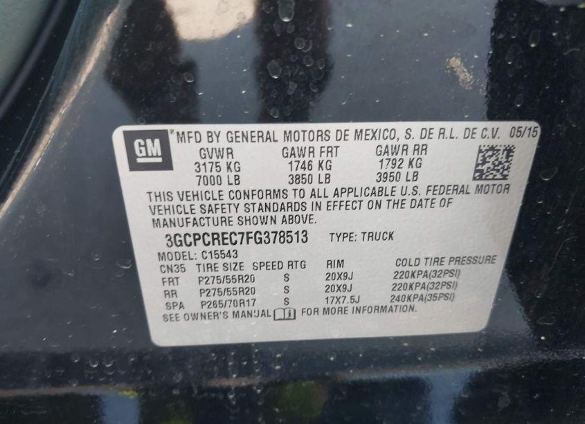 Photo 9 of 2015 Chevrolet Silverado 1500 1LT (VIN 3GCPCREC7FG378513)