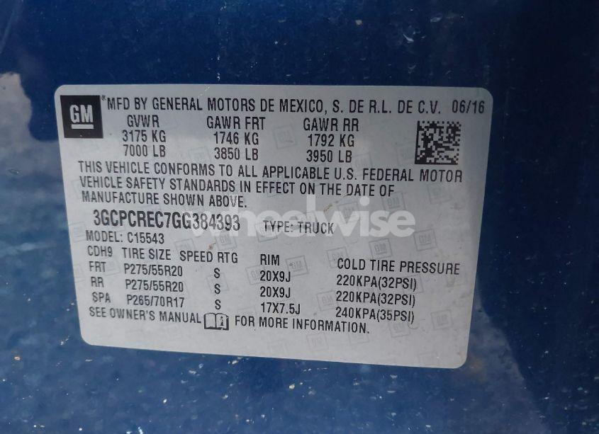 Photo 9 of 2016 Chevrolet Silverado 1500 1LT (VIN 3GCPCREC7GG384393)