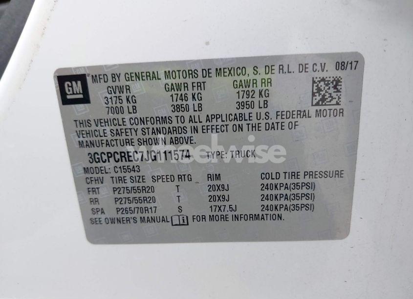 Photo 9 of 2018 Chevrolet Silverado 1500 1LT (VIN 3GCPCREC7JG111574)