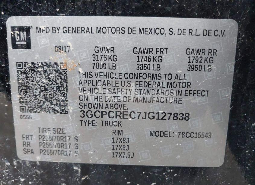 Photo 9 of 2018 Chevrolet Silverado 1500 1LT (VIN 3GCPCREC7JG127838)