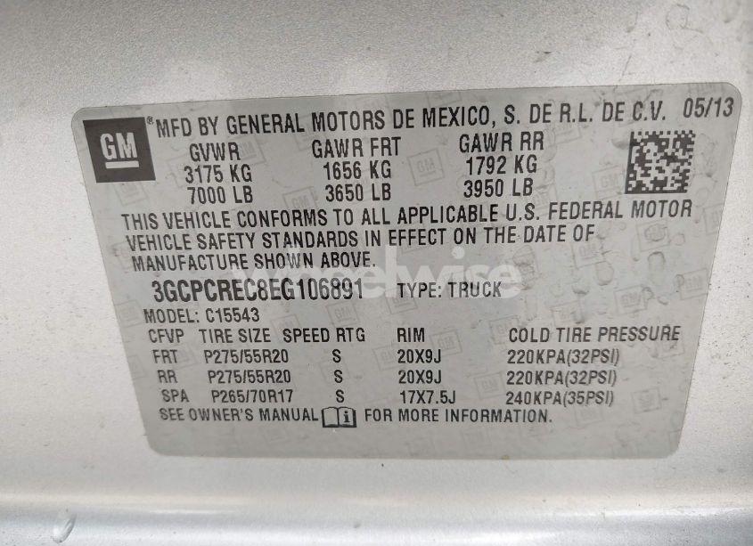 Photo 9 of 2014 Chevrolet Silverado 1500 1LT (VIN 3GCPCREC8EG106891)