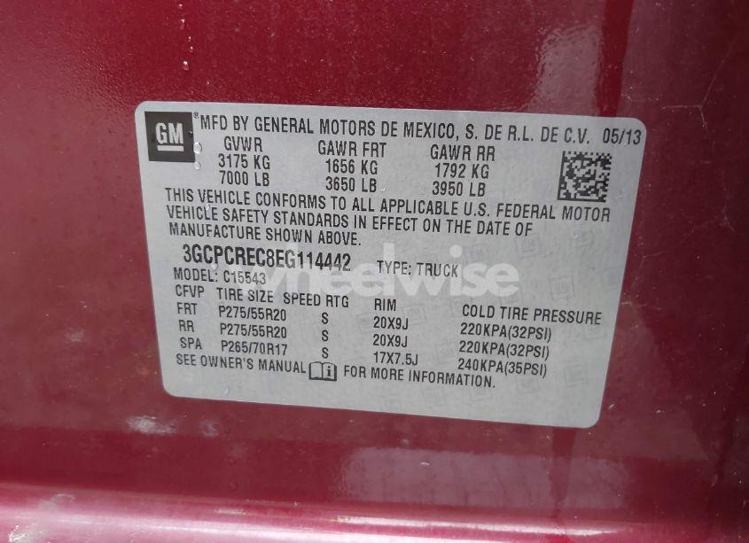 Photo 9 of 2014 Chevrolet Silverado 1500 1LT (VIN 3GCPCREC8EG114442)