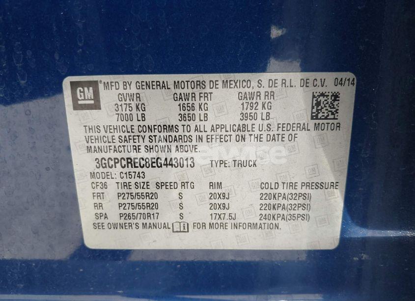Photo 9 of 2014 Chevrolet Silverado 1500 1LT (VIN 3GCPCREC8EG443013)