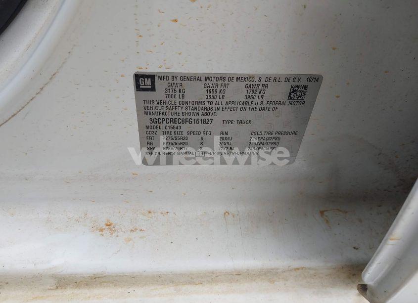 Photo 9 of 2015 Chevrolet Silverado 1500 1LT (VIN 3GCPCREC8FG161827)