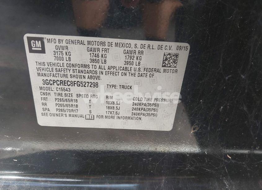 Photo 9 of 2015 Chevrolet Silverado 1500 2LT (VIN 3GCPCREC8FG527298)