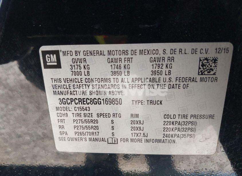 Photo 9 of 2016 Chevrolet Silverado 1500 1LT (VIN 3GCPCREC8GG169850)