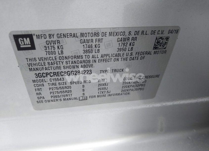 Photo 9 of 2016 Chevrolet Silverado 1500 1LT (VIN 3GCPCREC8GG284223)