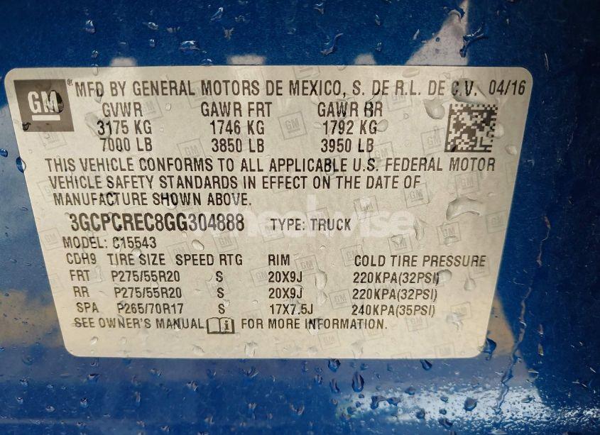 Photo 9 of 2016 Chevrolet Silverado 1500 1LT (VIN 3GCPCREC8GG304888)