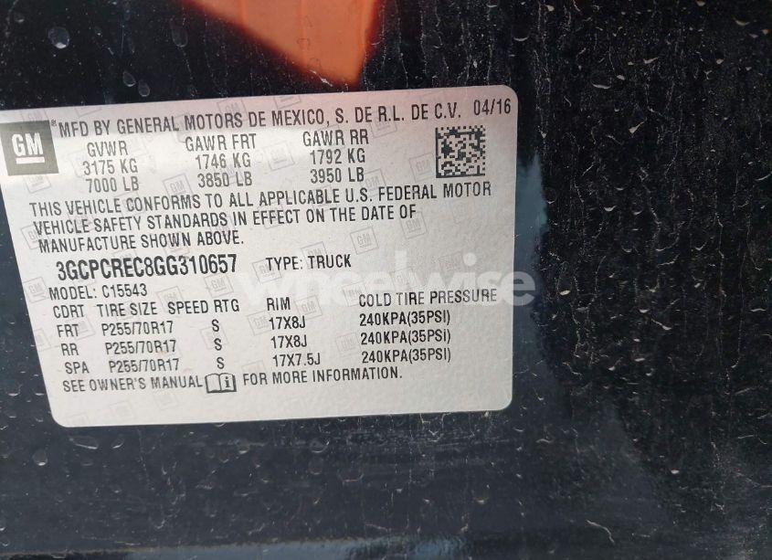 Photo 9 of 2016 Chevrolet Silverado 1500 1LT (VIN 3GCPCREC8GG310657)