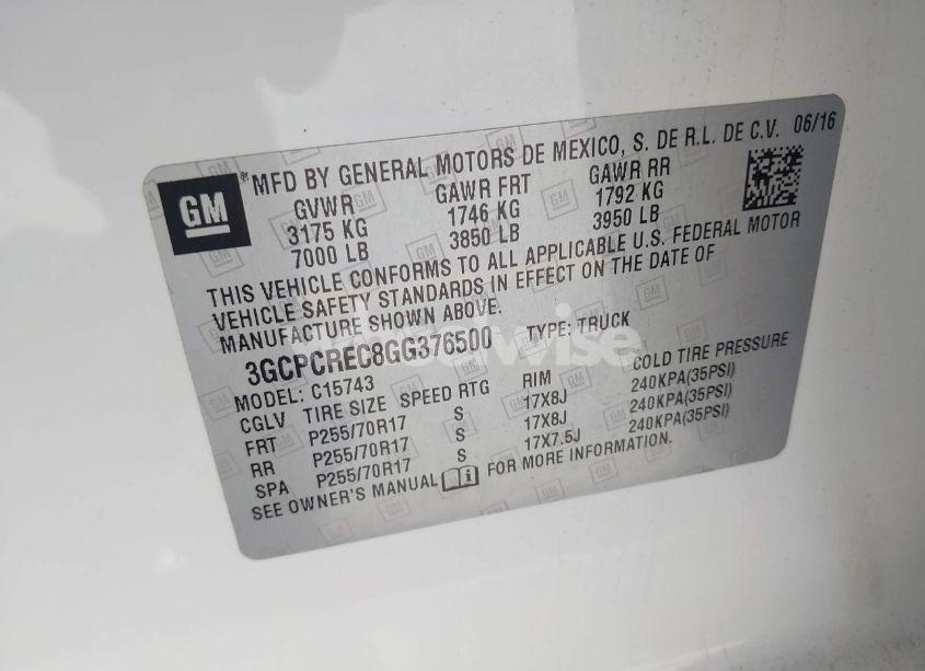 Photo 9 of 2016 Chevrolet Silverado 1500 1LT (VIN 3GCPCREC8GG376500)