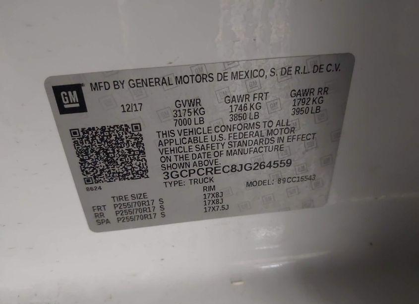 Photo 9 of 2018 Chevrolet Silverado 1500 1LT (VIN 3GCPCREC8JG264559)